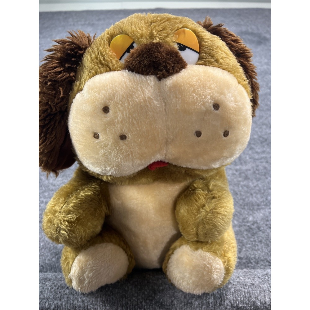 Vintage 1980s MTY International 15" Puppy Dog Plush – Droopy Sleepy Eyes